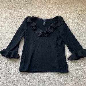 Black Ruffle Blouse